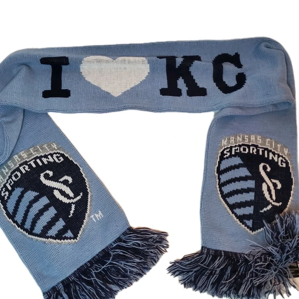Sporting Kansas City Scarf SKC MLS Soccer‎ I Heart Kc Blue Reversible